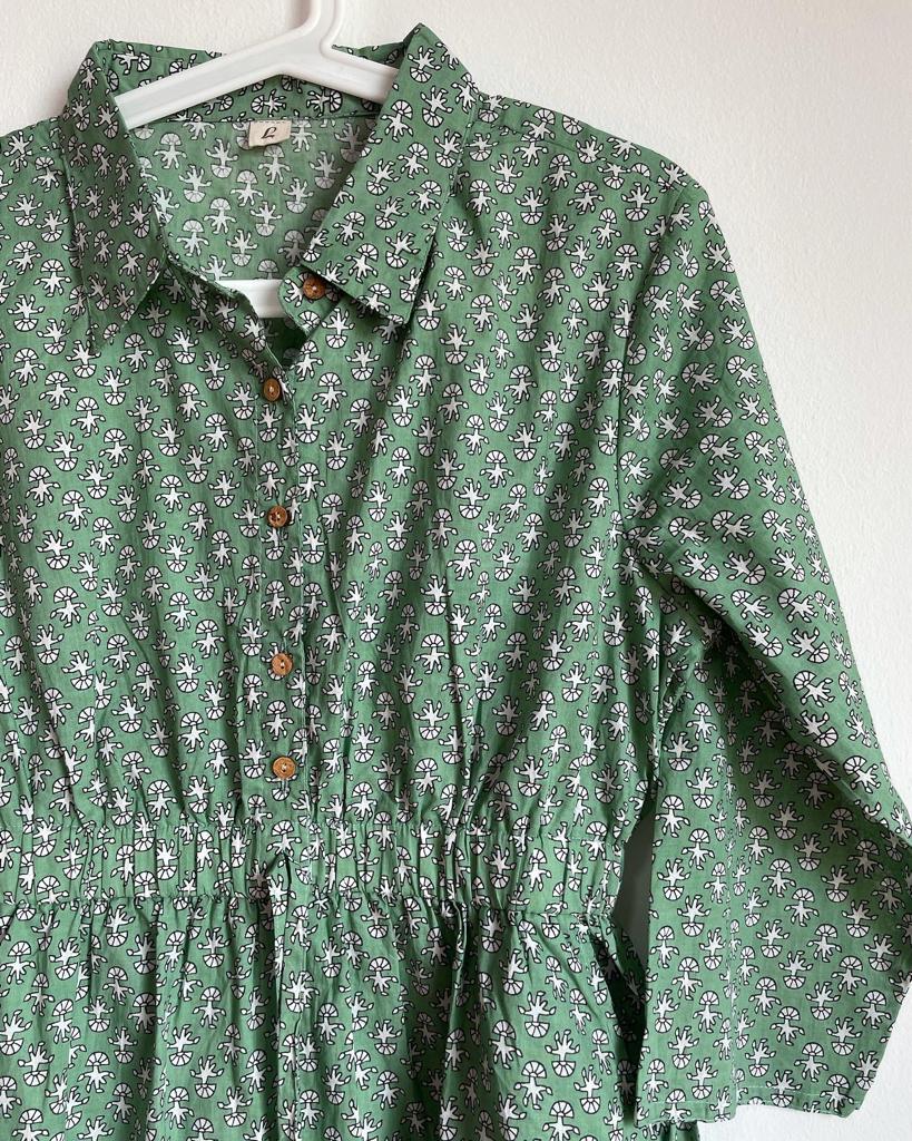 Mid-Sized cotton dress in Green
