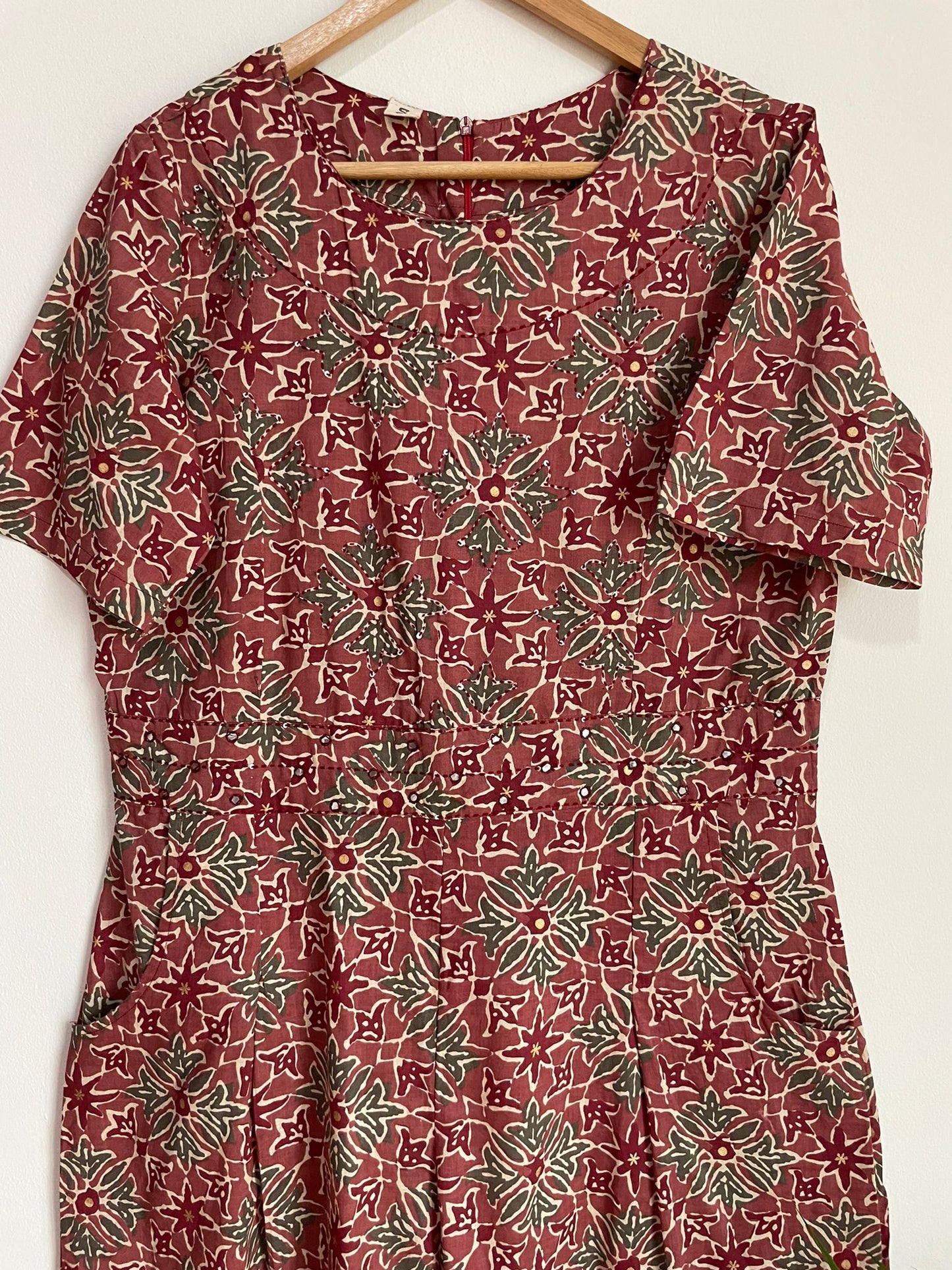 high quality block printed jumpsuit made from hand for women.