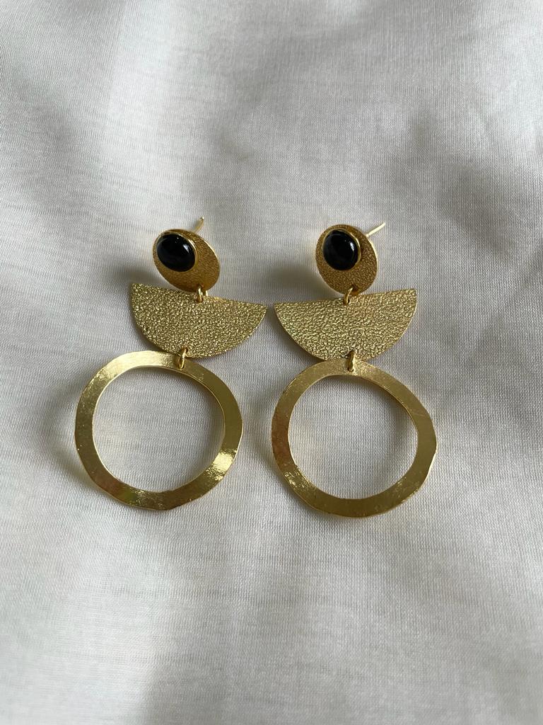 handmade and affordable gold earrings with blue stone for women, buy now in Singapore