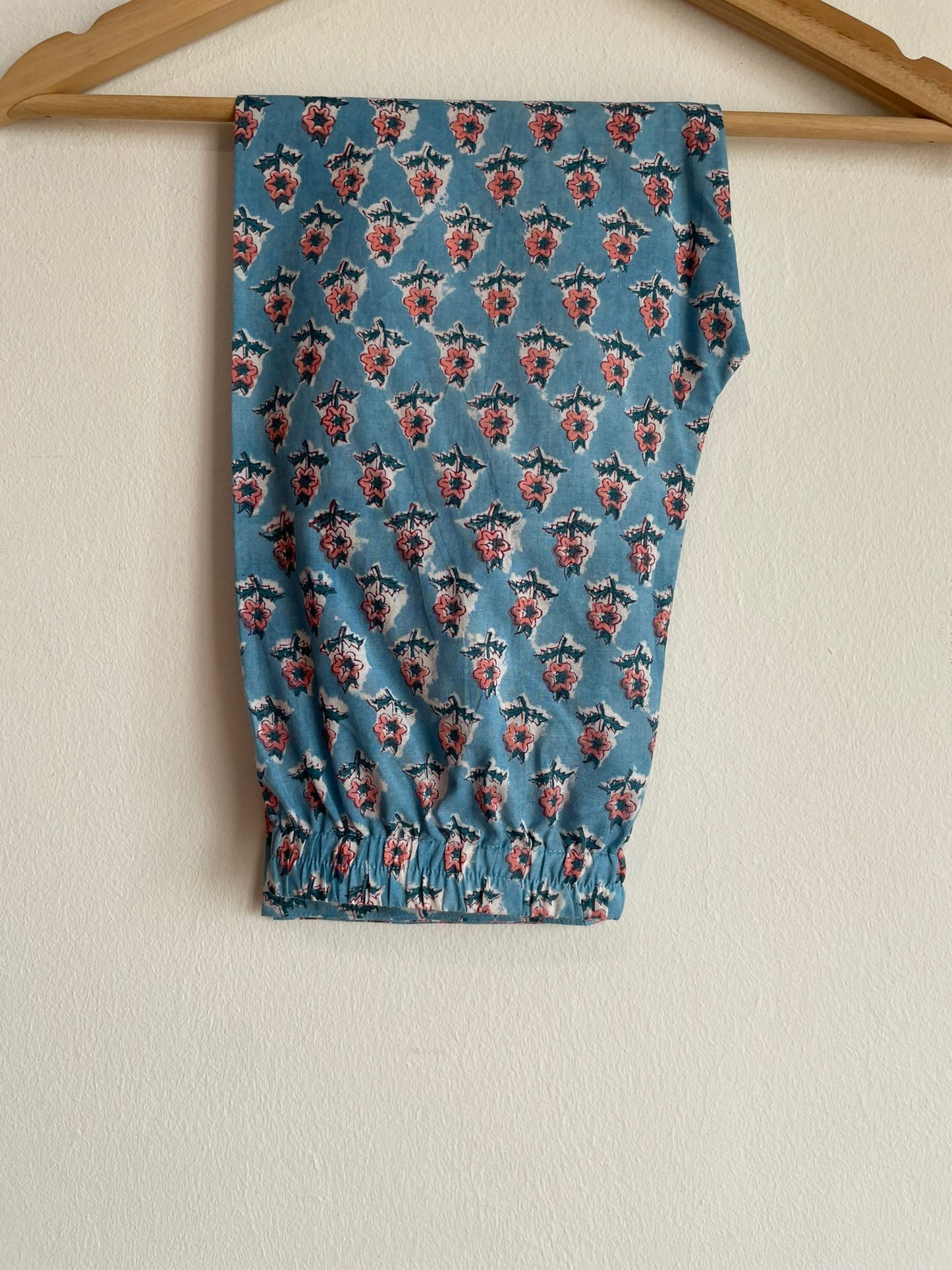 handmade and comfortable blue and peach floral night suit for boys and girls in singapore