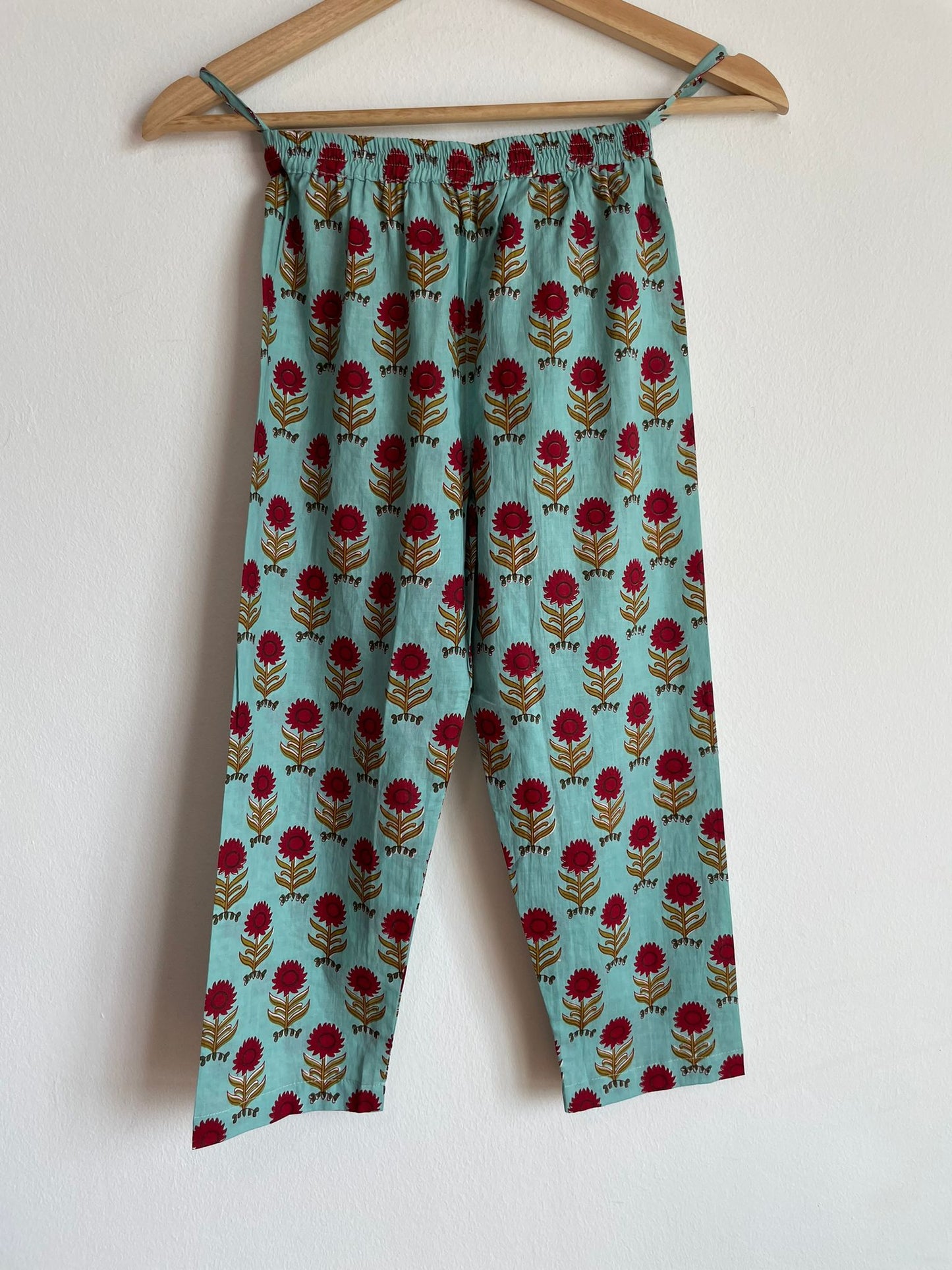 Handmade and affordable pure Cotton Kids night Suit in Light Blue and Red for kids, Shop now in Singapore
