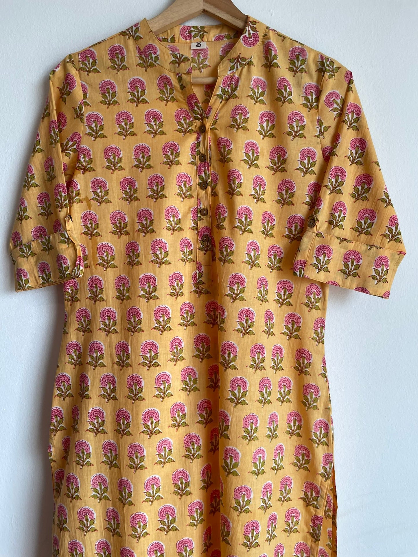 High quality and affordable cotton women's kurta in yellow, shop now in singapore