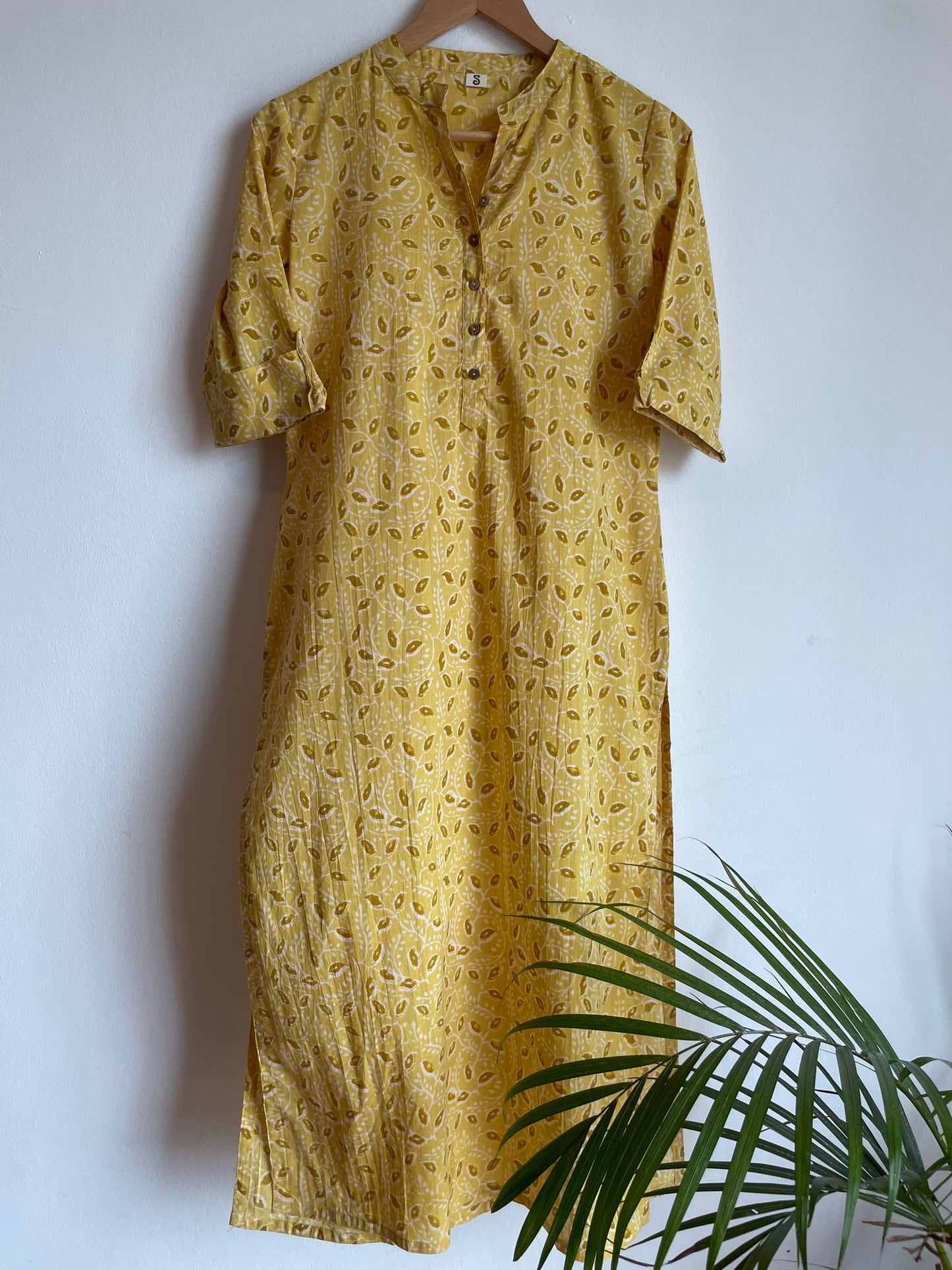 Cotton kurta in yellow for women in singapore