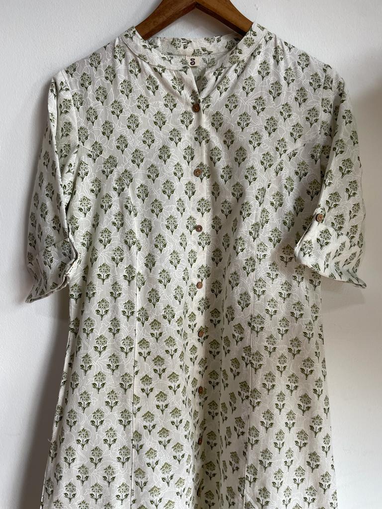 handmade and affordable high quality pure cotton block printed festive ethnic kurta for women, shop now in Singapore