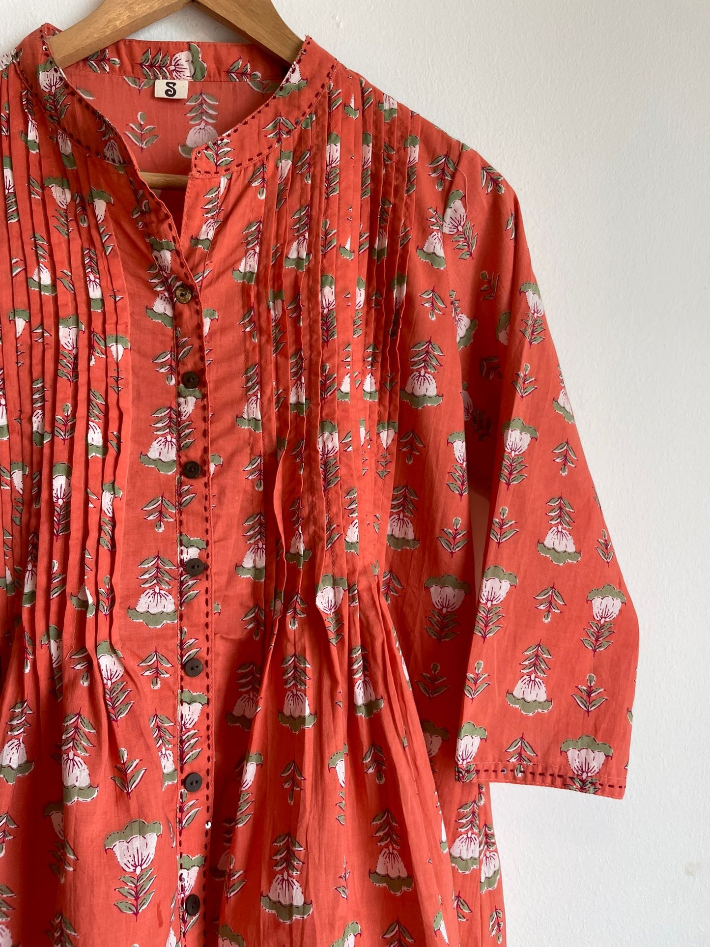 Handblocked Top - Nutty Orange