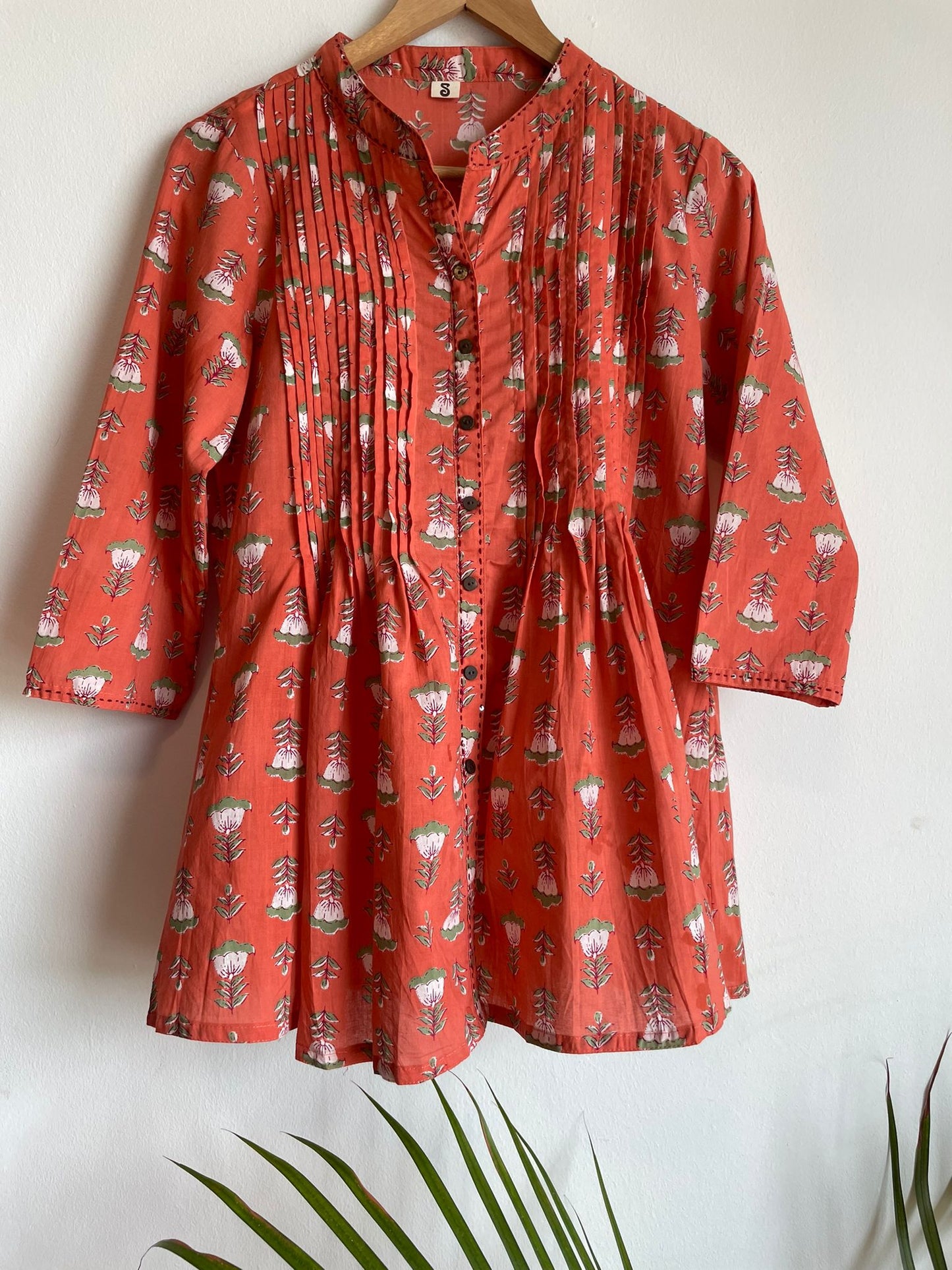 Handblocked Top - Nutty Orange