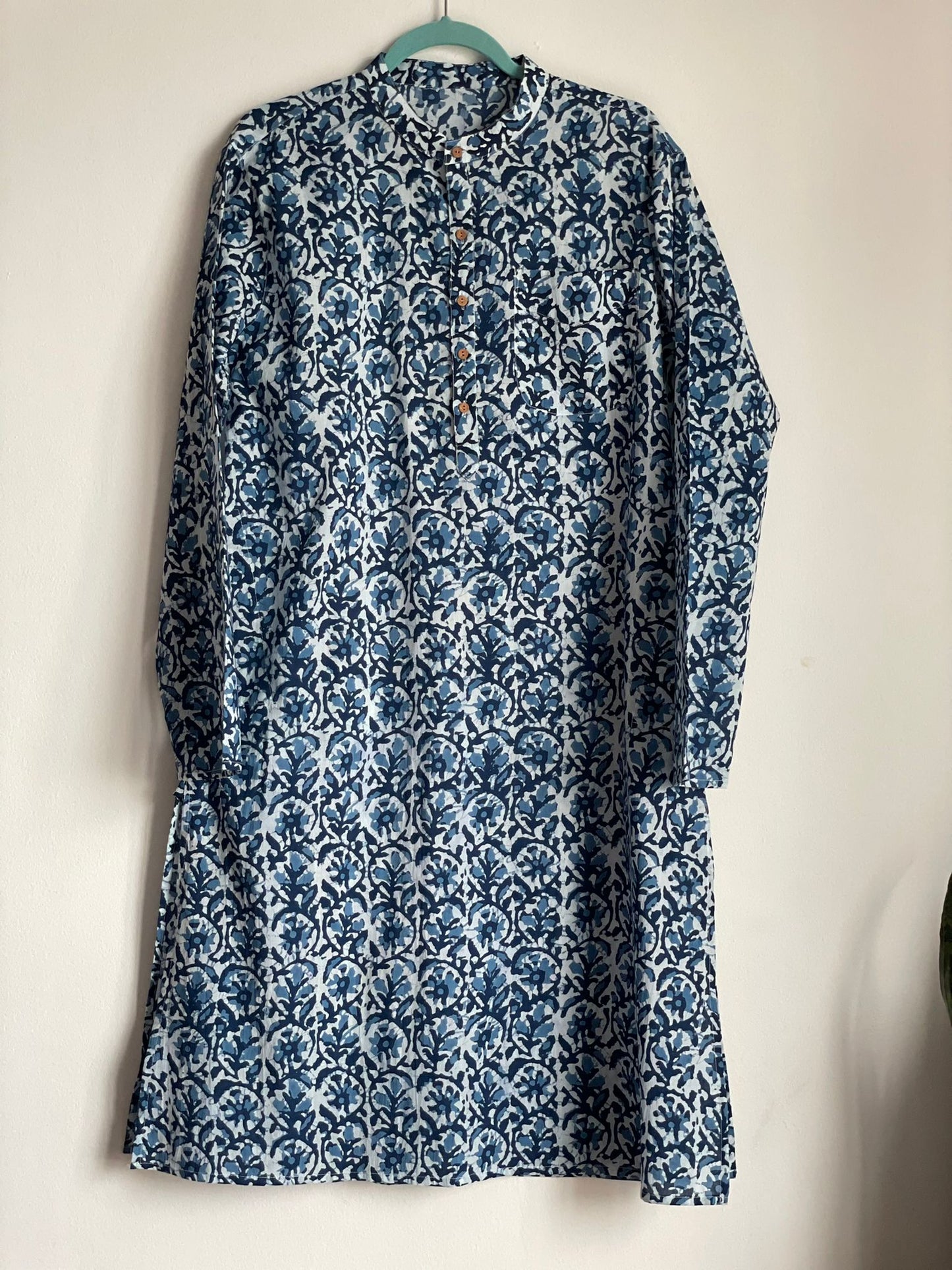 Men's Kurta with mask - Blue
