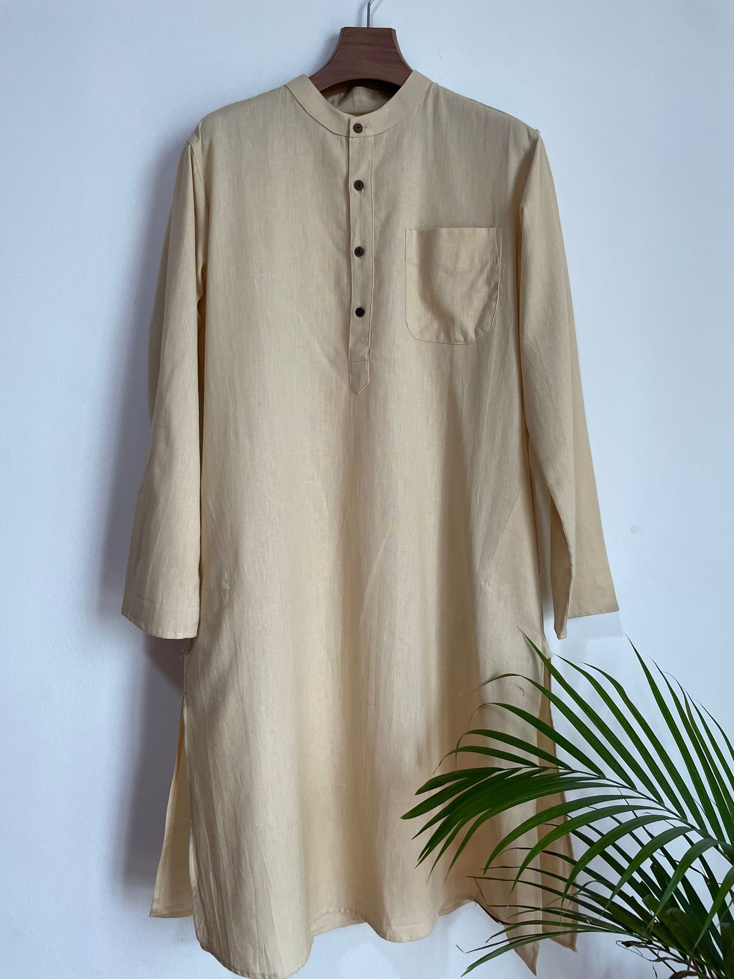 High quality and affordable men's kurta in light brown for men, shop now in singapore