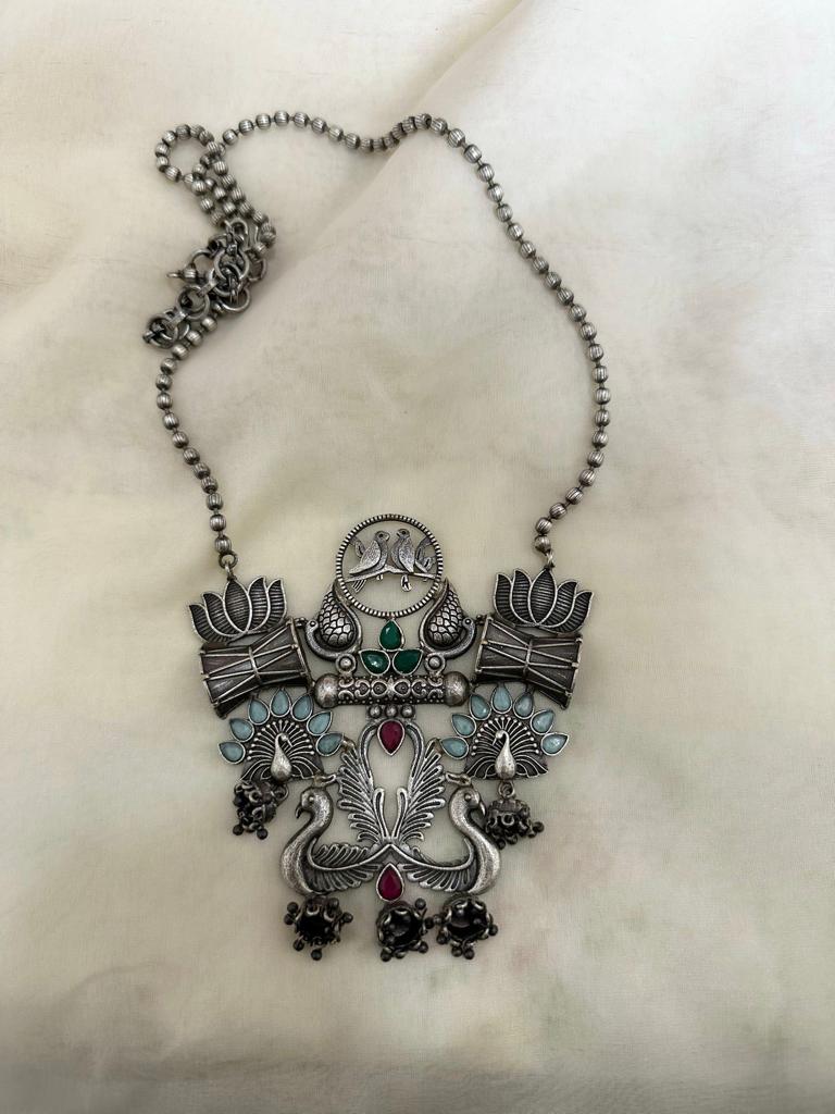 Indian traditional festive Ethnic wear NCK-25---0 Necklace in blue and red stones for women, buy now in Singapore