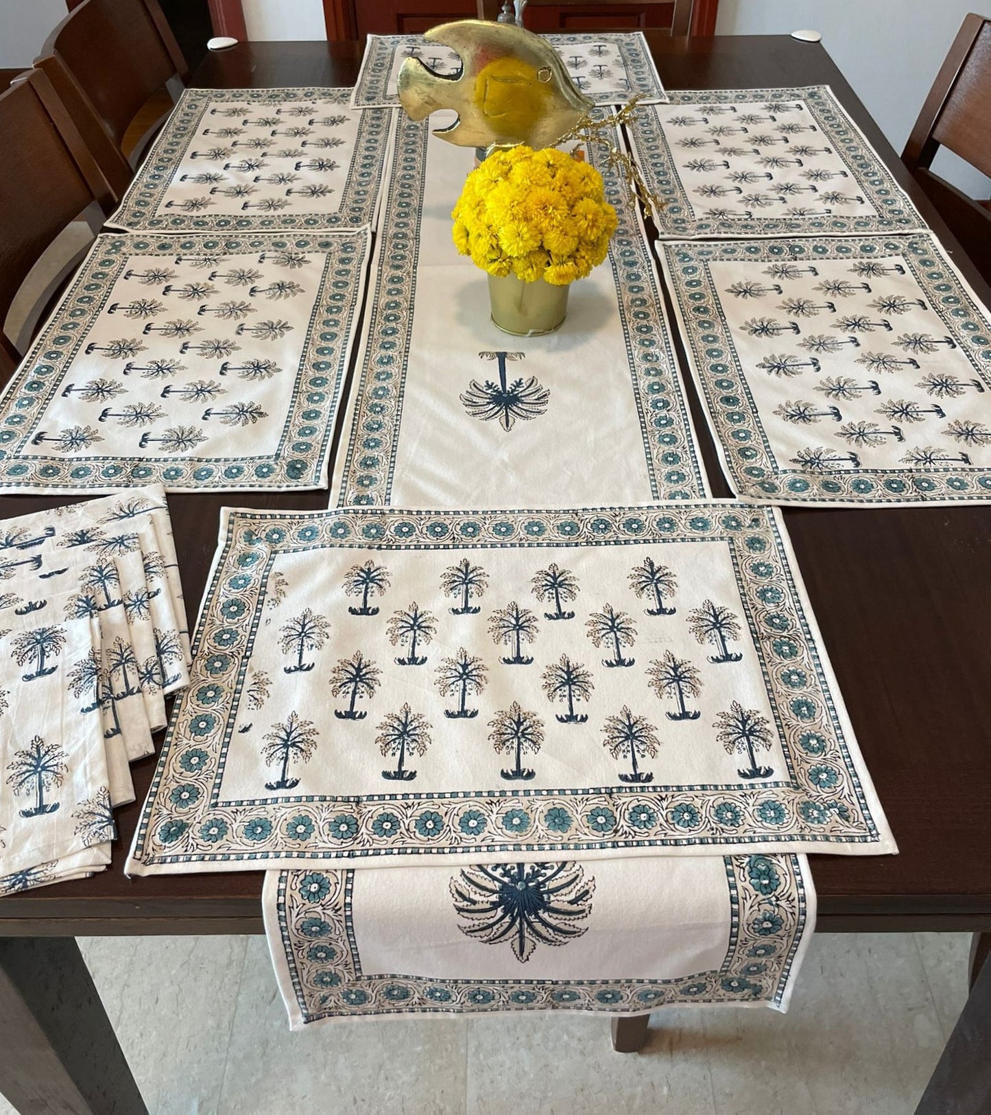 Runner + Placemats + Napkins (Set) - The Blue Orchard