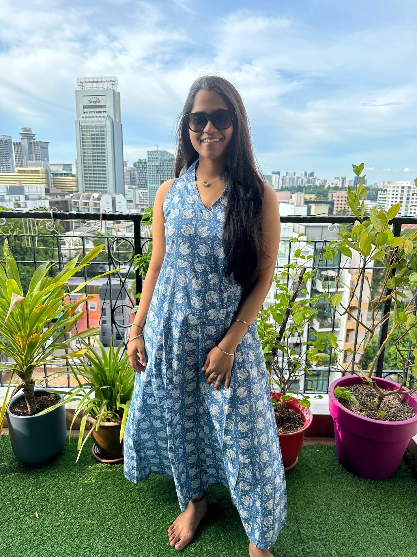 Halter Maxi Dress - Adamo Blue