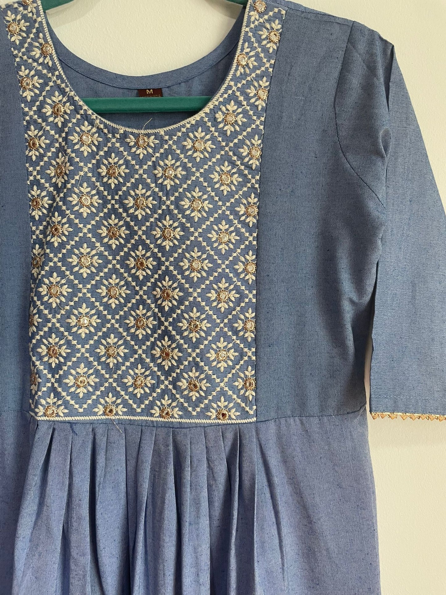 Cotton Anarkali Suit - Varga (Blue)