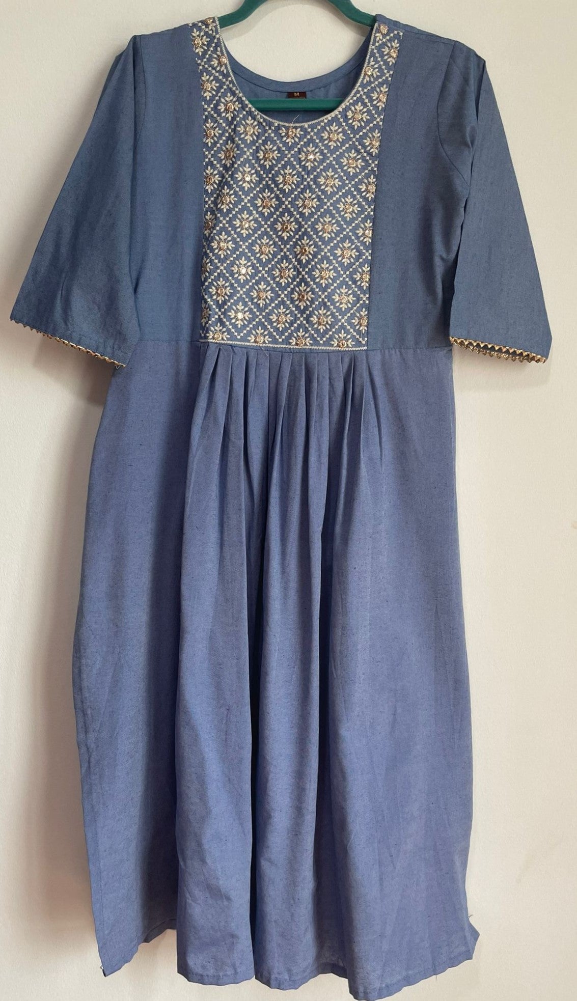 Cotton Anarkali Suit - Varga (Blue)