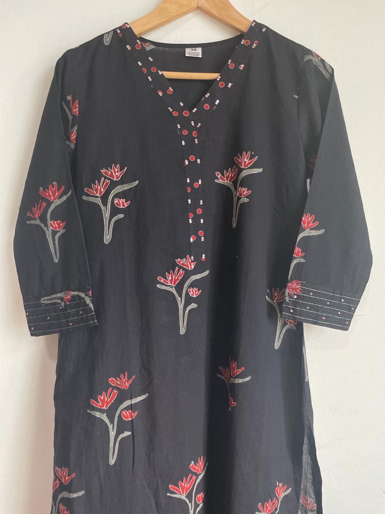 Pure Cotton Stitched Suits in Black and Green for women, buy now in Singapore