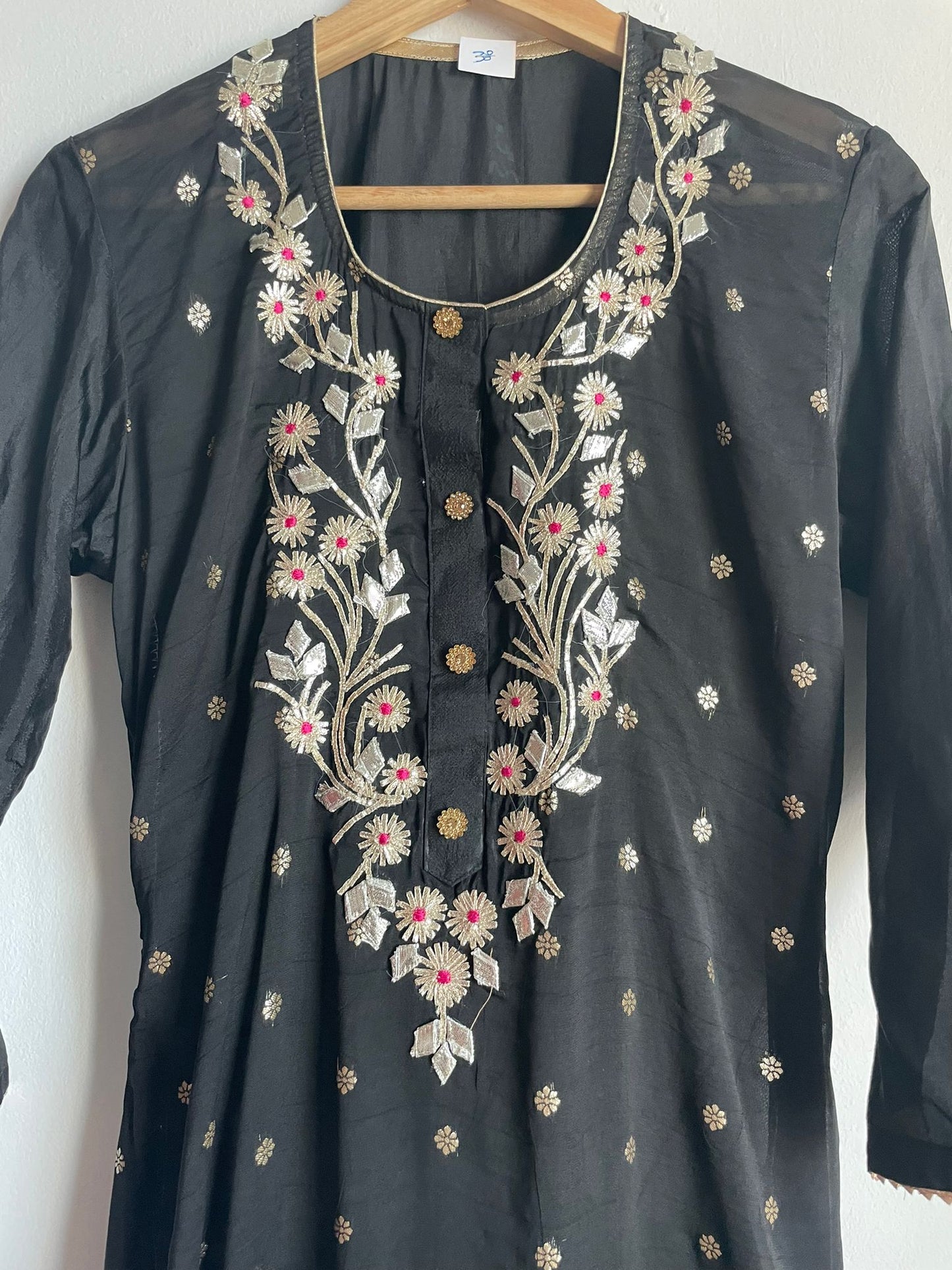 Handmade and affordable Pure Silk Stitched Suits in Black and Pink for women, Shop now in Singapore