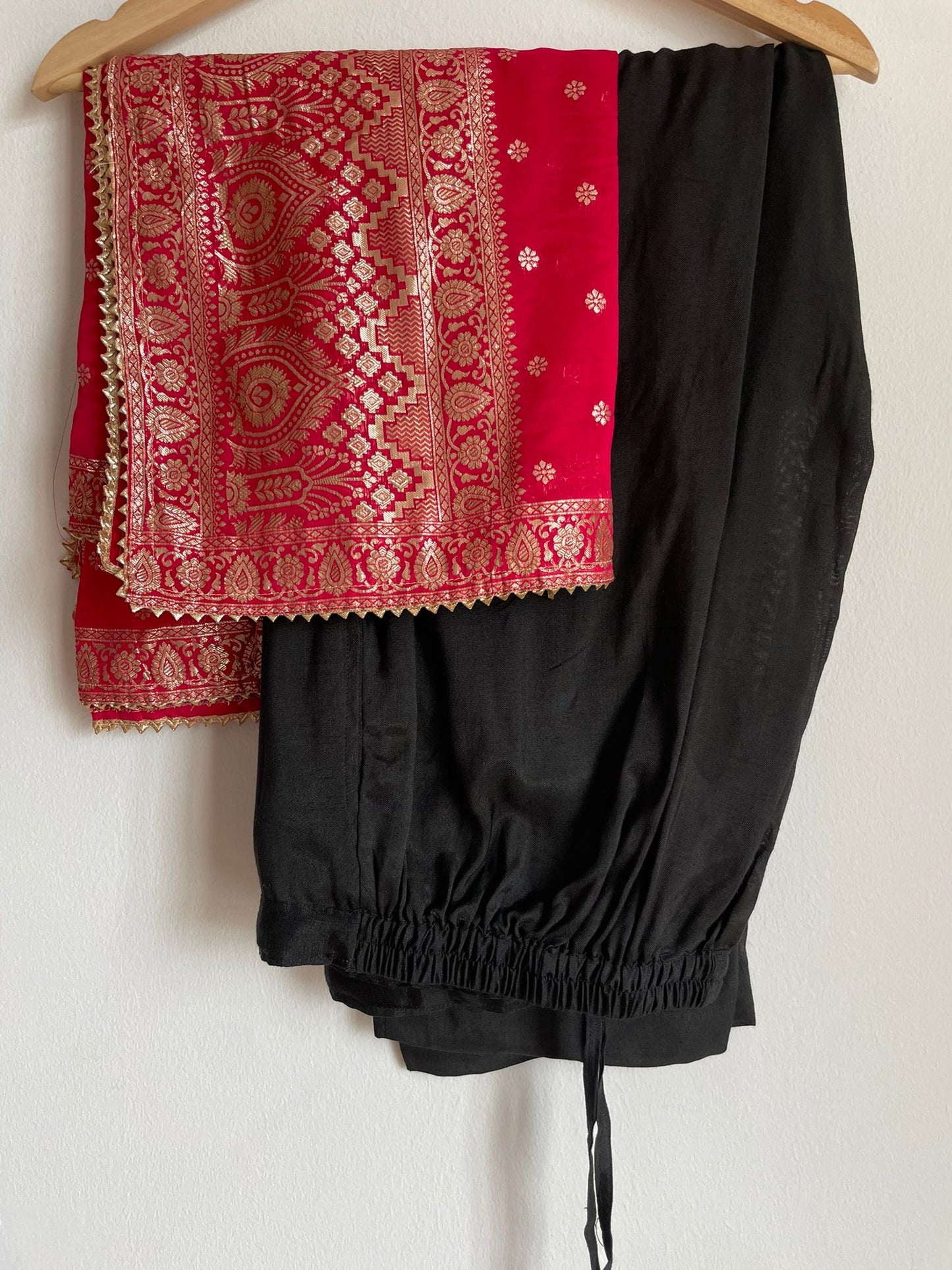 Handmade and affordable Pure Silk Stitched Suits in Black and Pink for women, buy now in Singapore
