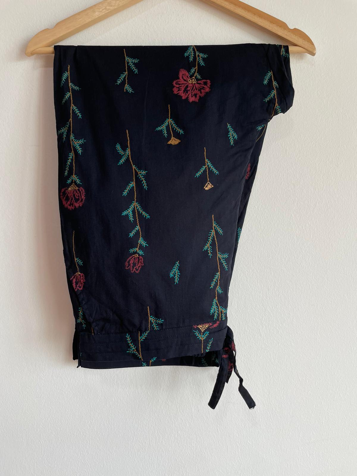 High quality and comfortable cotton silk suit with straight pants