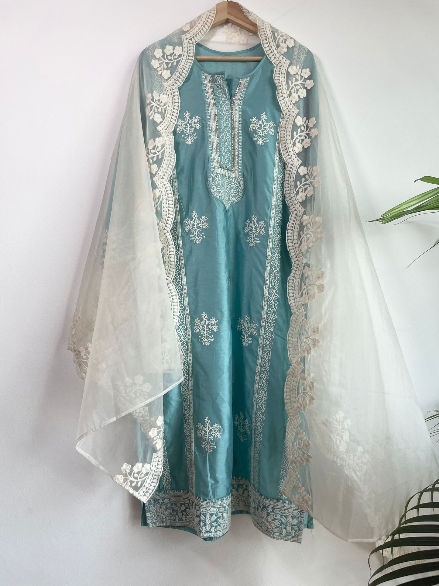 Stitched Suits in Light Blue and White for women, buy now in Singapore