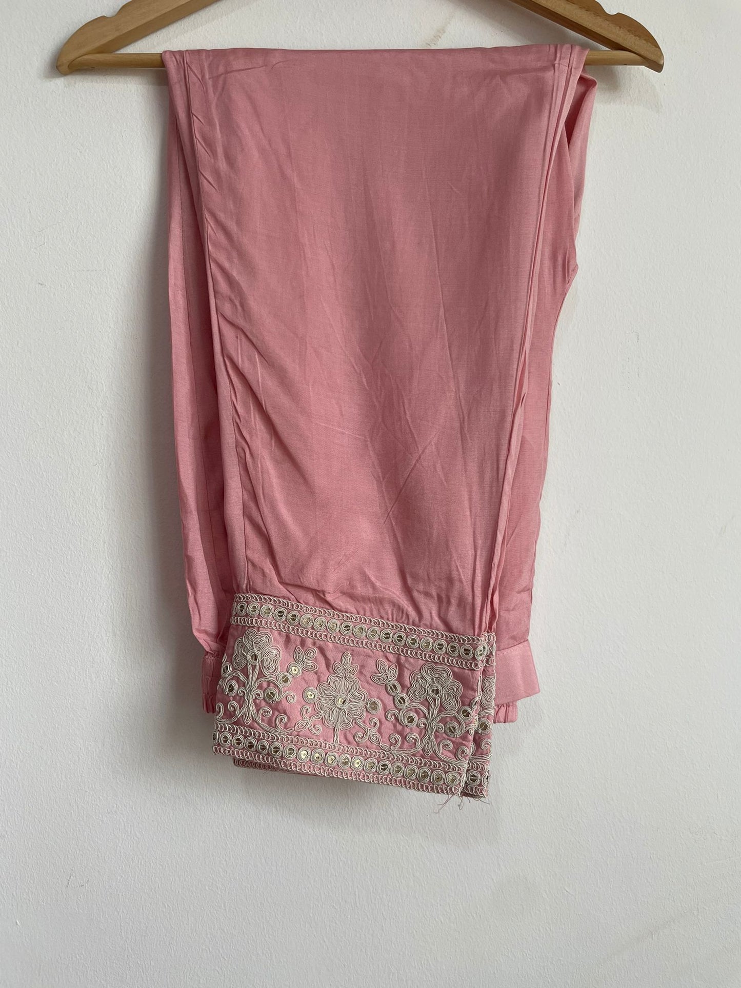 Indian Traditional Ethnic Wear pure Silk Stitched Suits in Light Pink and Silver for women, Shop now in Singapore