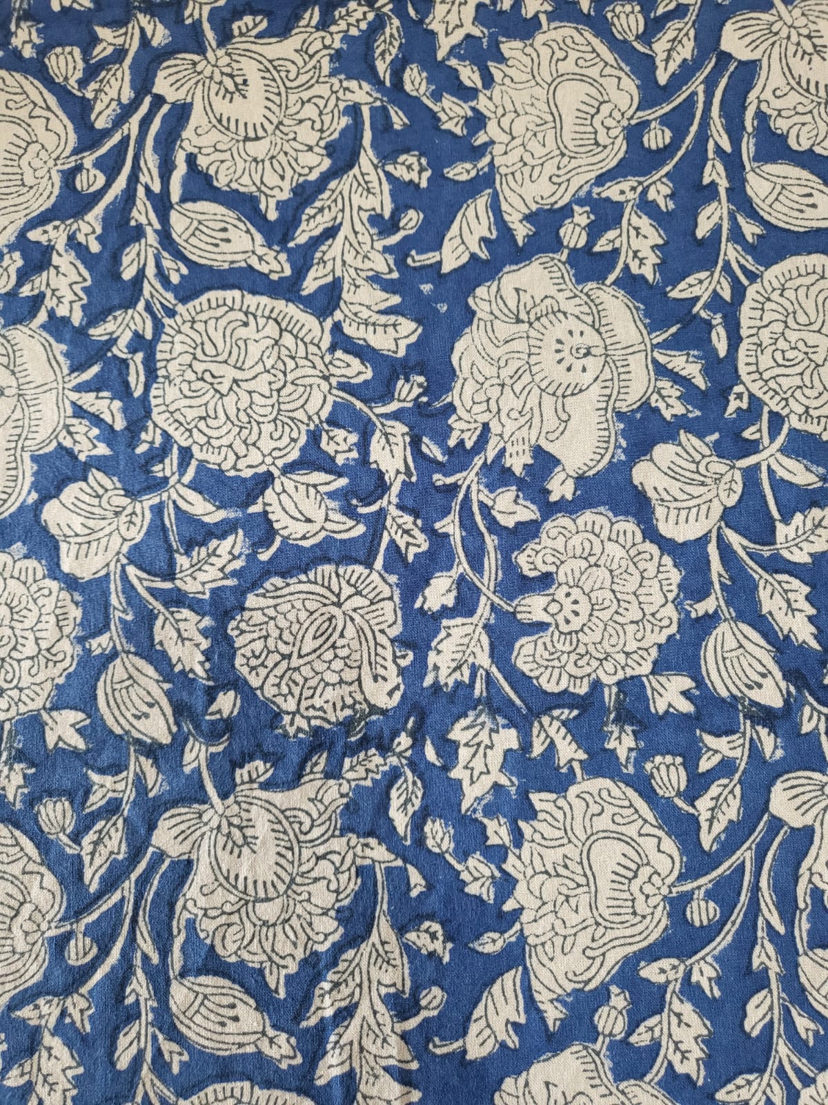 blue floral print table cover, handmade with high quality cotton