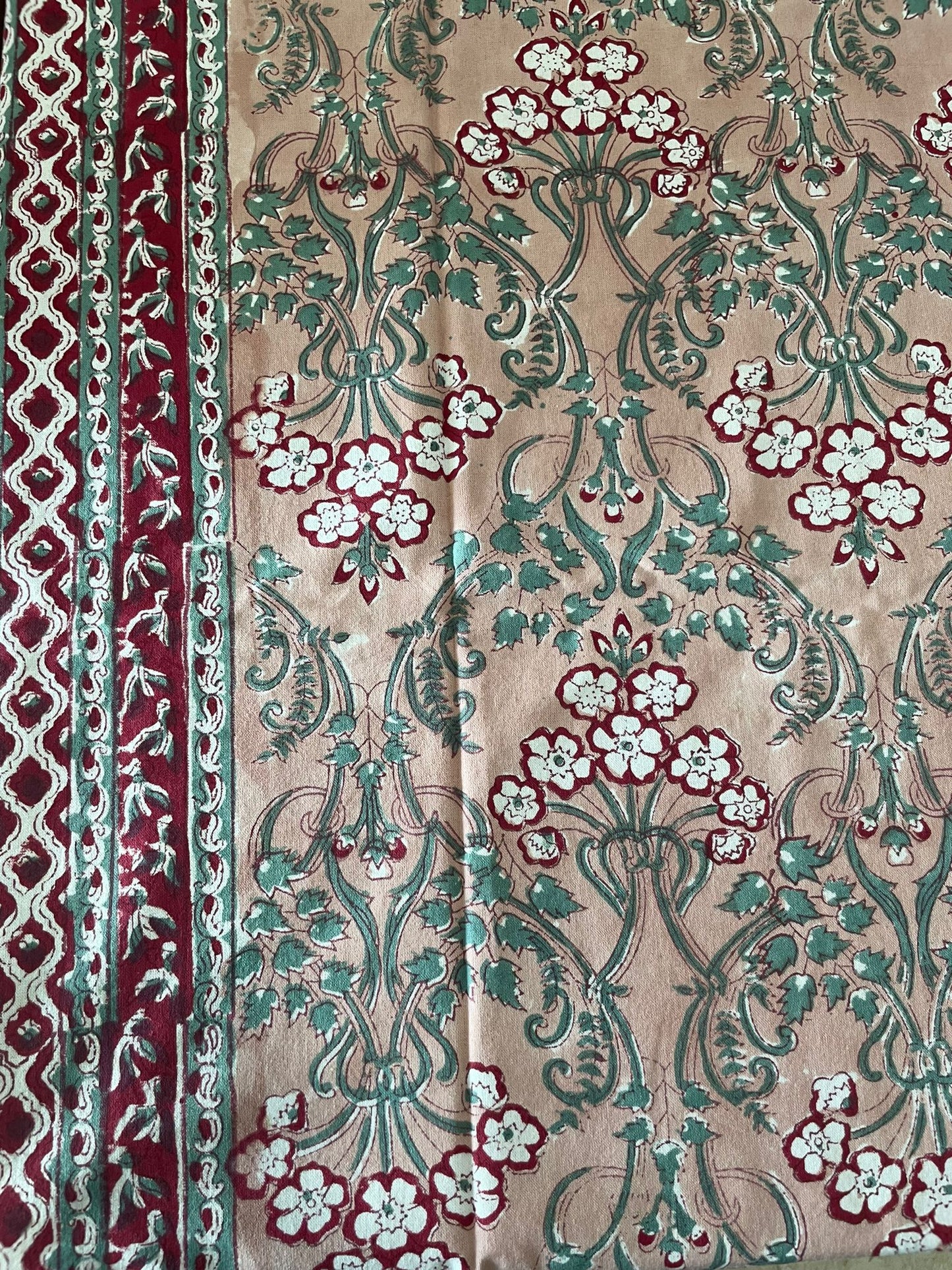 handmade pure cotton block printed dining table cover for women