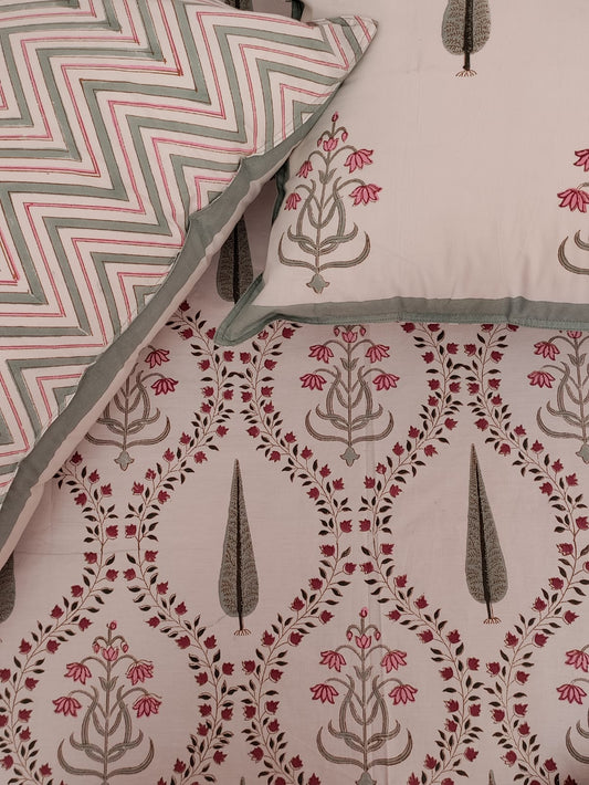  Pure Cotton Bed Sheet in Pink and Grey for women, buy now in Singapore