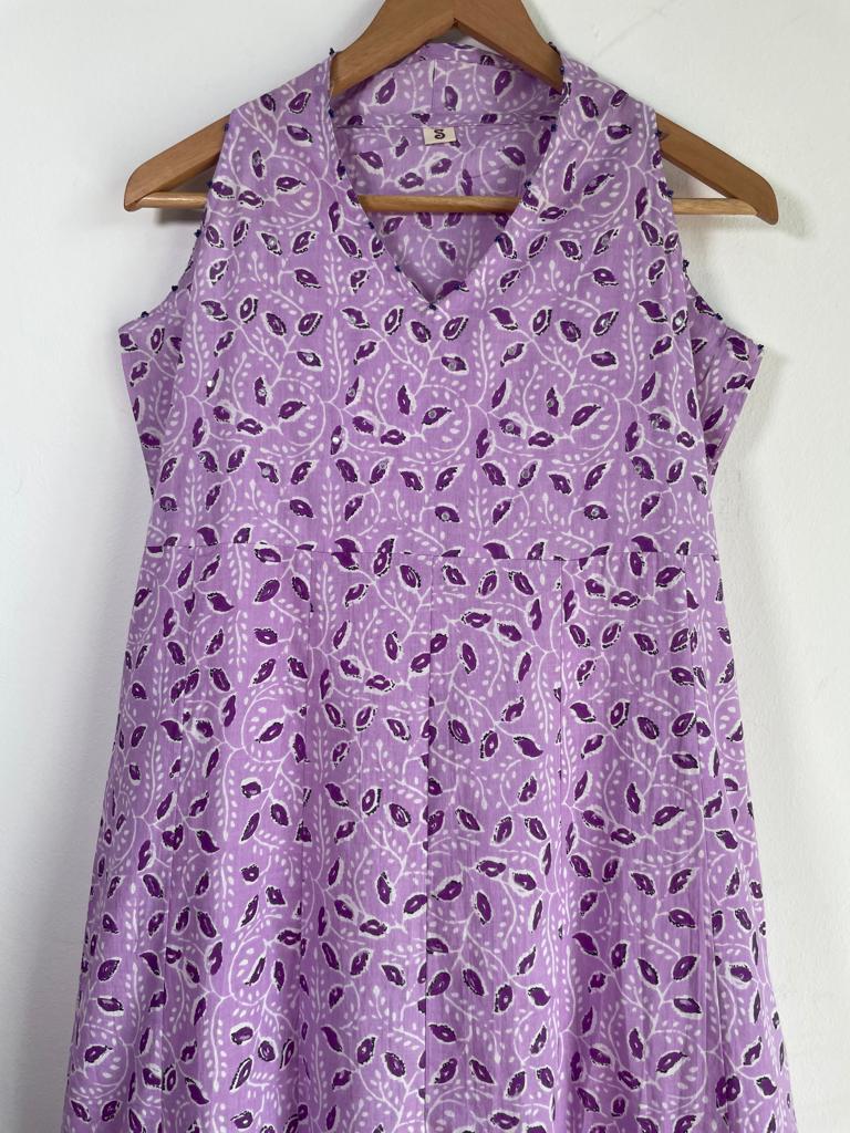 handmade and affordable pure cotton purple maxi dress for women, shop now in Singapore