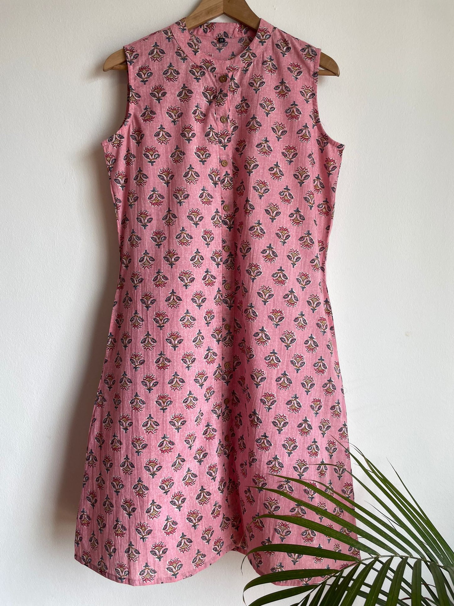 comfortable and casual light pink cotton sleeveless dress for women, buy now in singapore