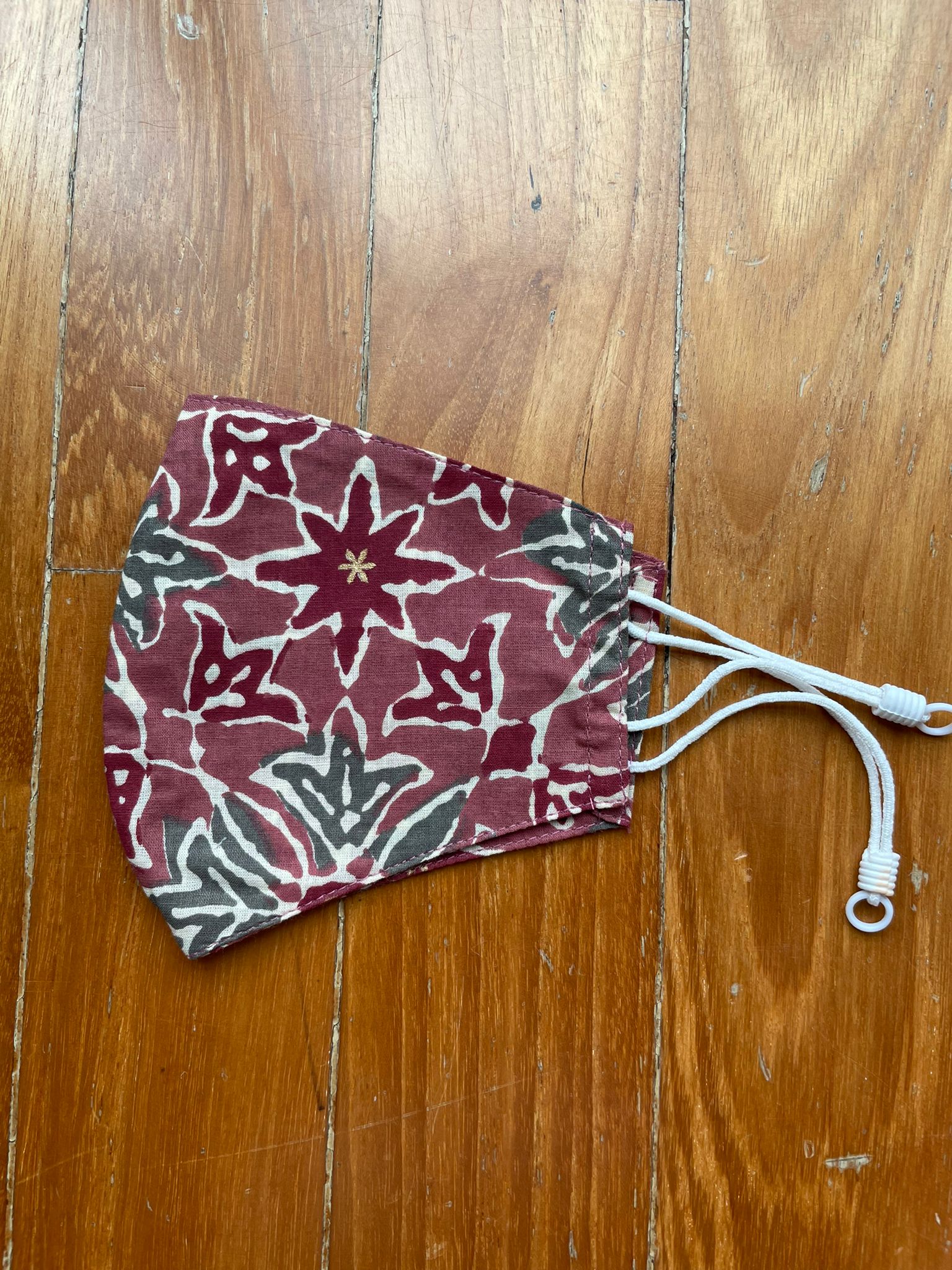 paired mask blockprinted 
