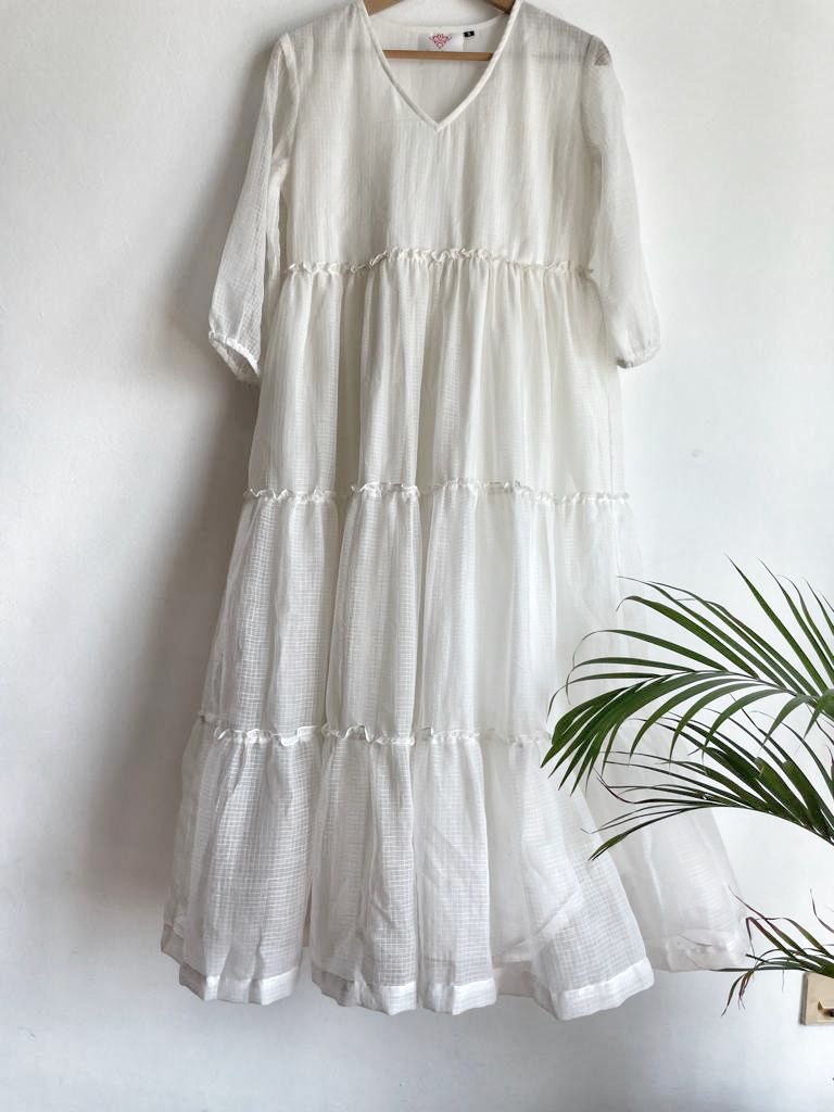 handmade plain white cotton maxi dress for women. shop now in singapore