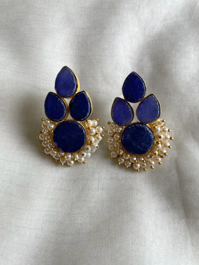 Buy now in Singapore, blue and white pearl earrings for women in Singapore