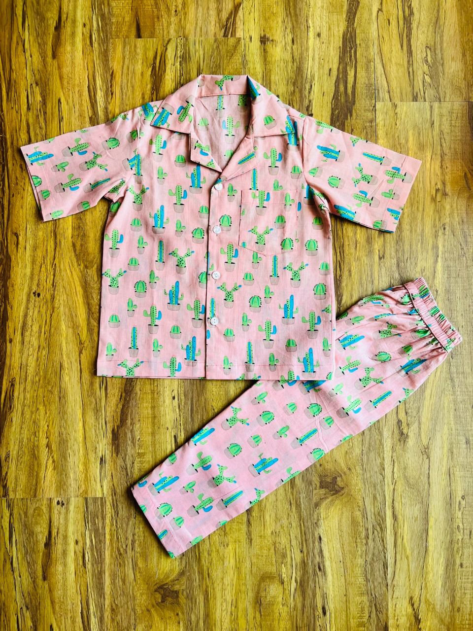 comfortable cotton pink night suit for girls. Buy now in Singapore