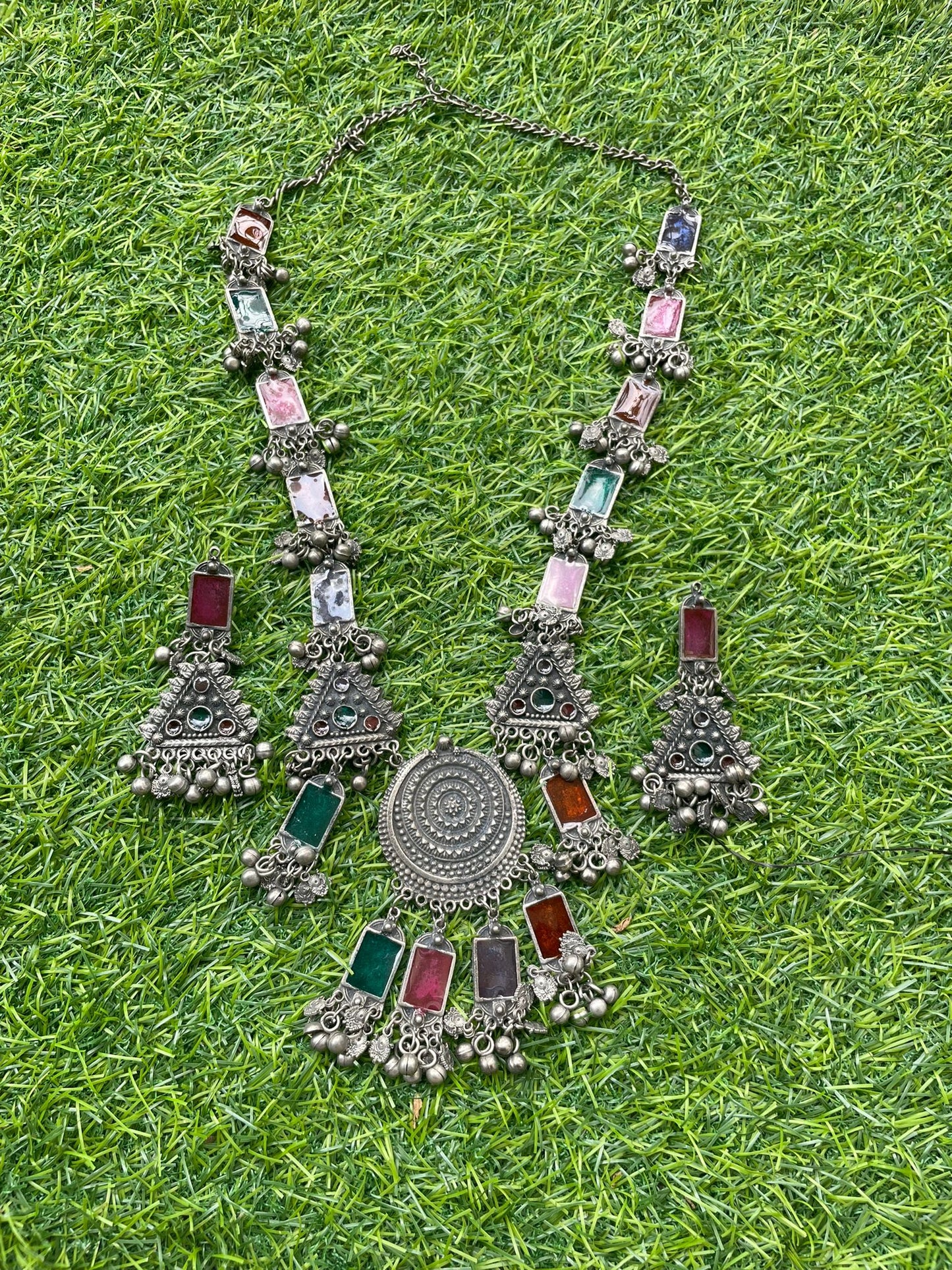 Indian traditional festive Ethnic Necklace Set with red stones for women, buy now in Singapore