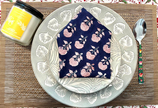 High- quality and affordable pure Cotton Table Napkins in Blue and Pink for women, buy now in Singapore