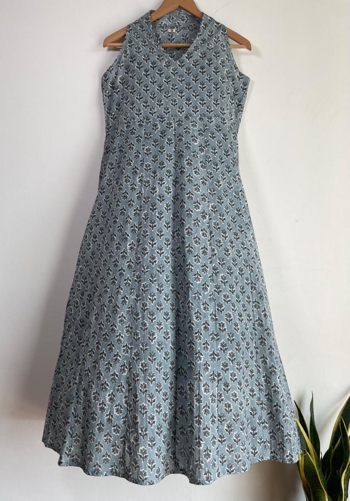 Handmade and affordable Sleeveless Dress in Light Blue and Blue for women, buy now in Singapore