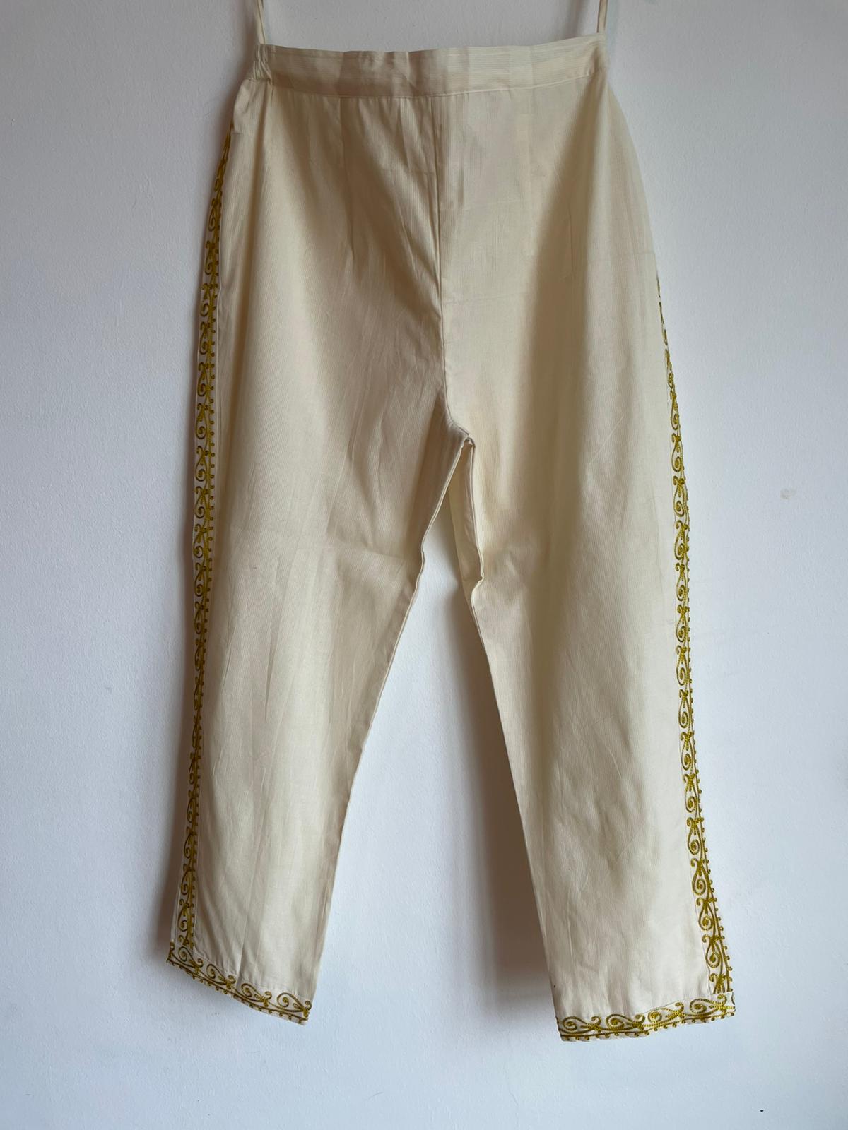 cotton pants with elegant and high quality silk suit set for women, buy now in singapore